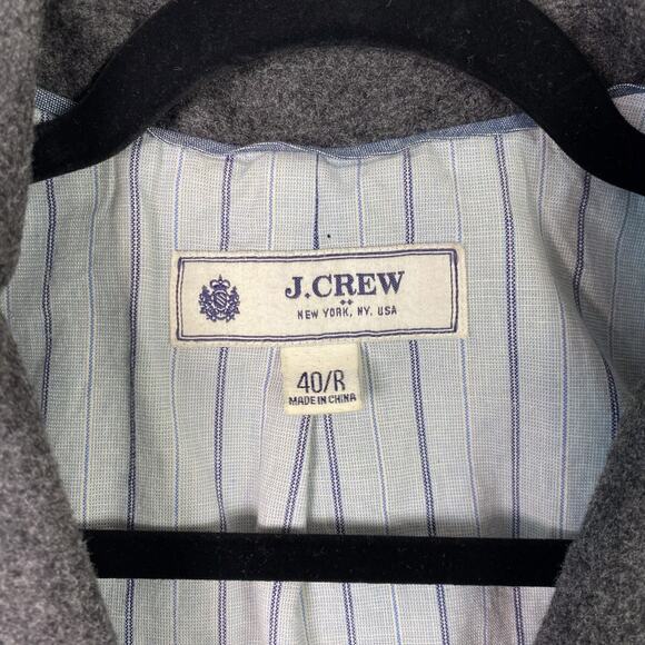 J. Crew Mens 40R Grey Wool Blend Blazer Jacket - Picture 6 of 7